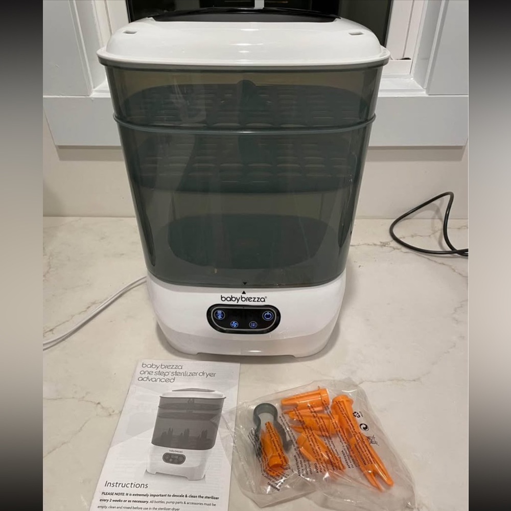 Baby Brezza One Step Sterilizer Dryer - White and Black